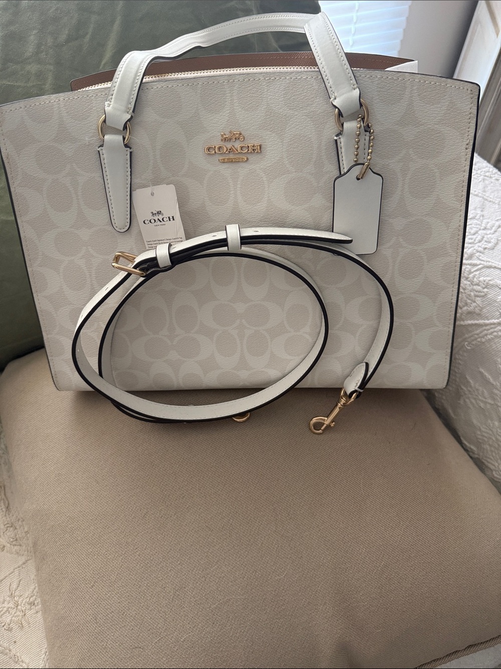 Coach Chalk Signature Tatum Tote with Matching Wallet, Journal and Wristlet - Picture 8 of 17